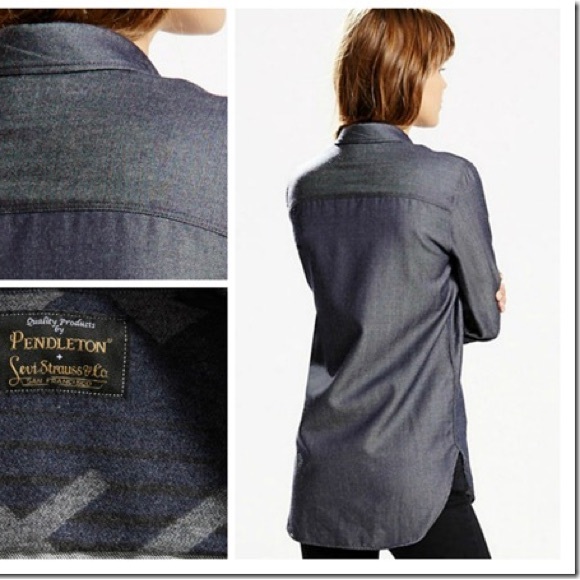 Levi’s x Pendleton collab wool denim button up shirt small - Picture 2 of 7